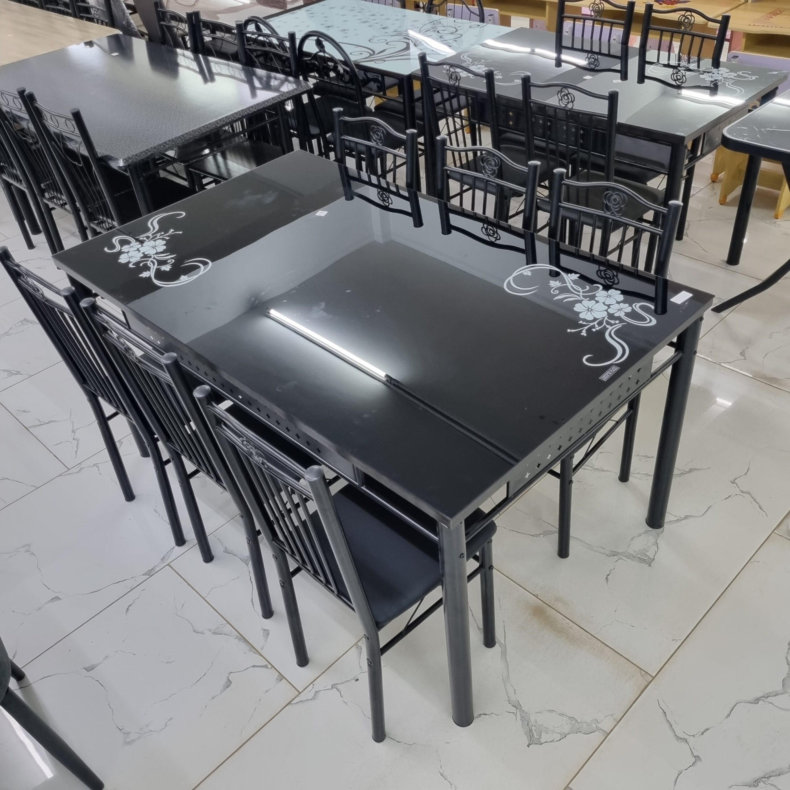 6-Seater Glass Dining Table set